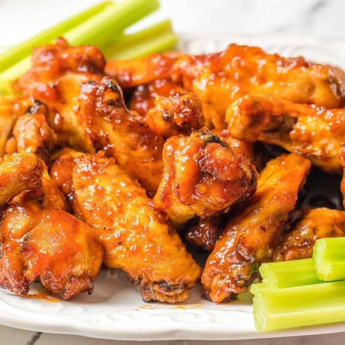 Air Fryer BBQ Peach Bourbon Wings