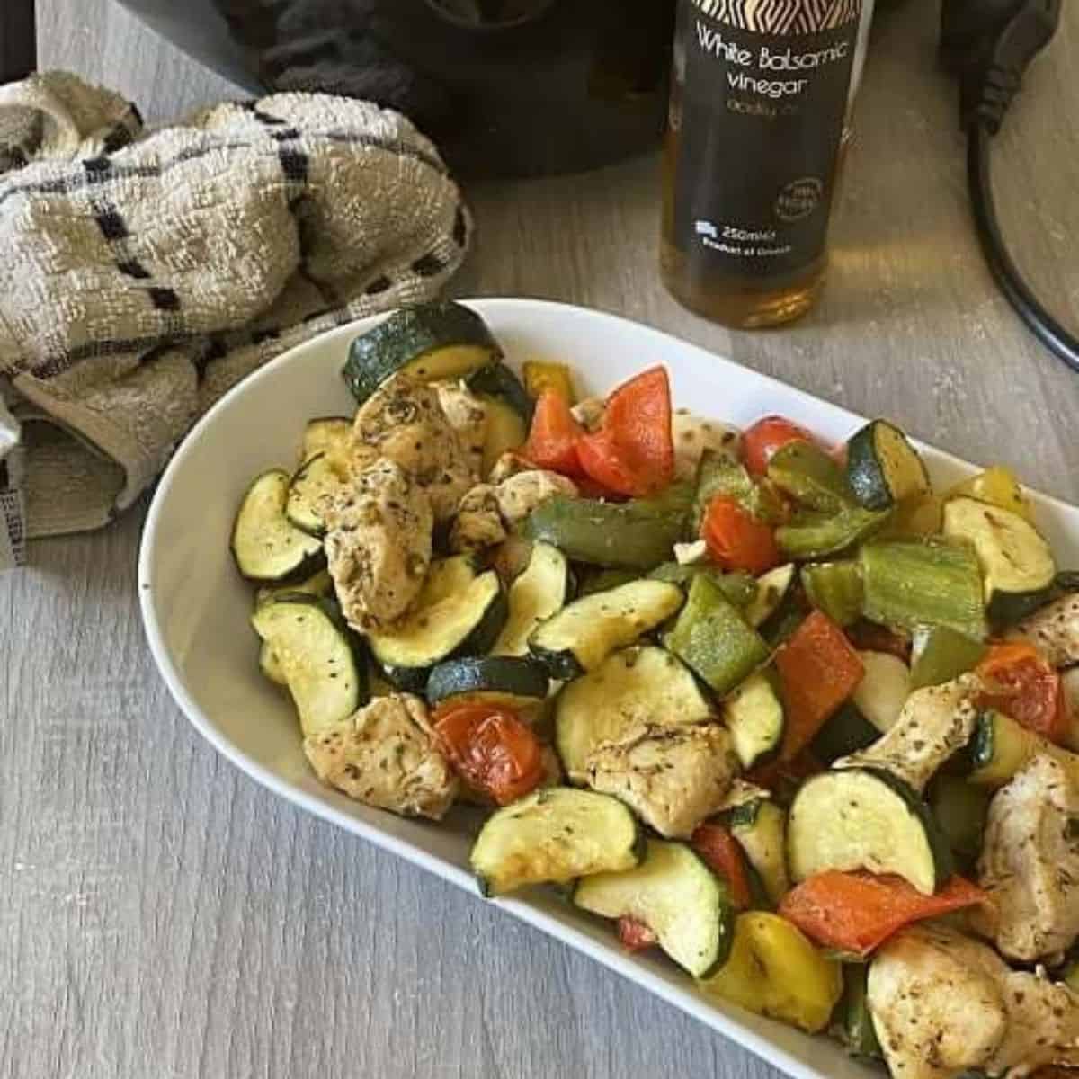 Air Fryer Balsamic Chicken & Vegetables