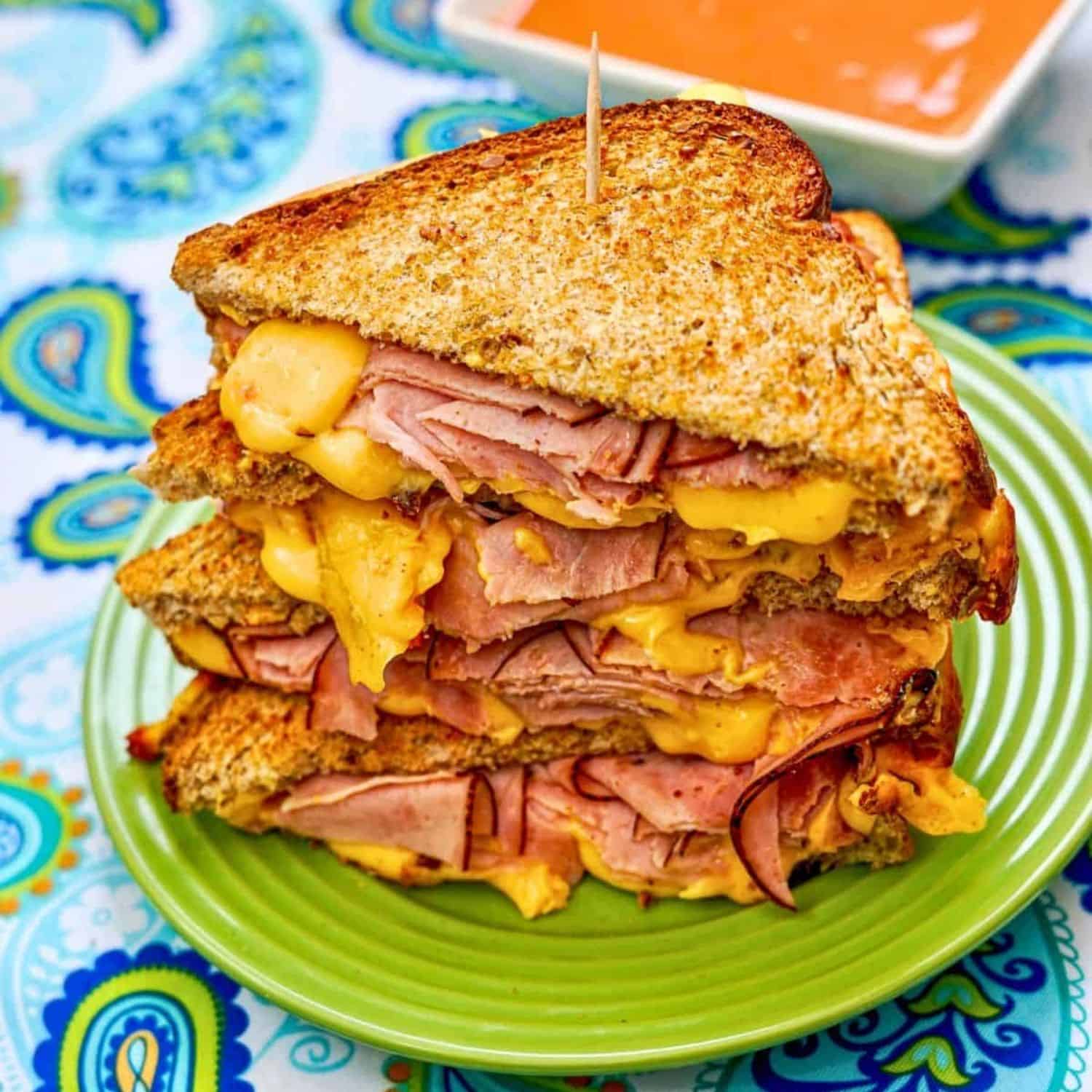 Air Fryer Grilled Ham and Cheese Sandwich