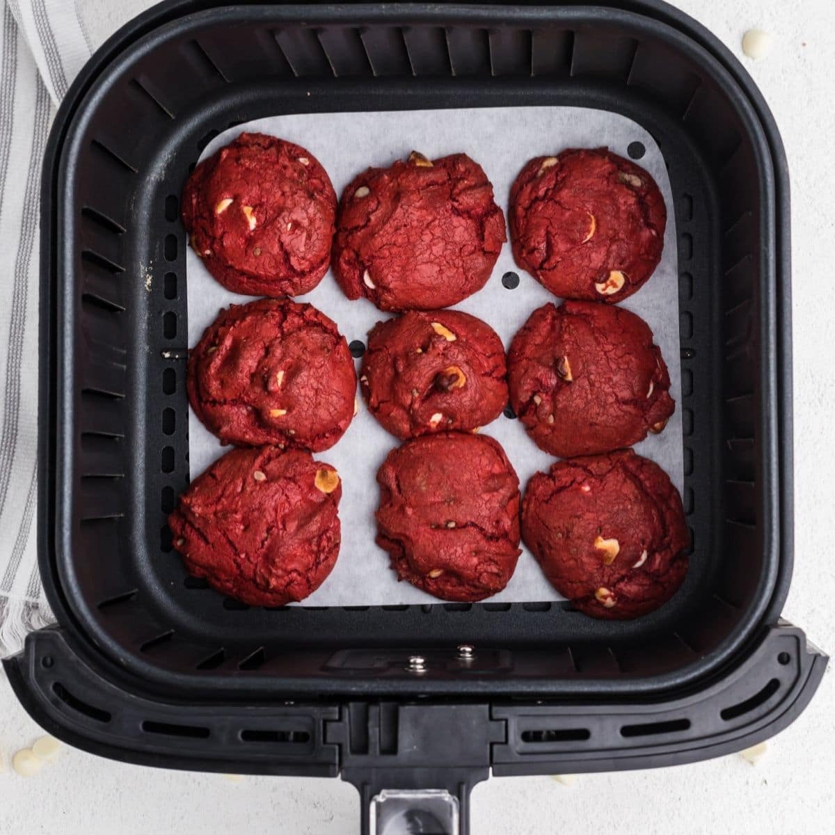 Air Fryer Red Velvet Cake Mix Cookies