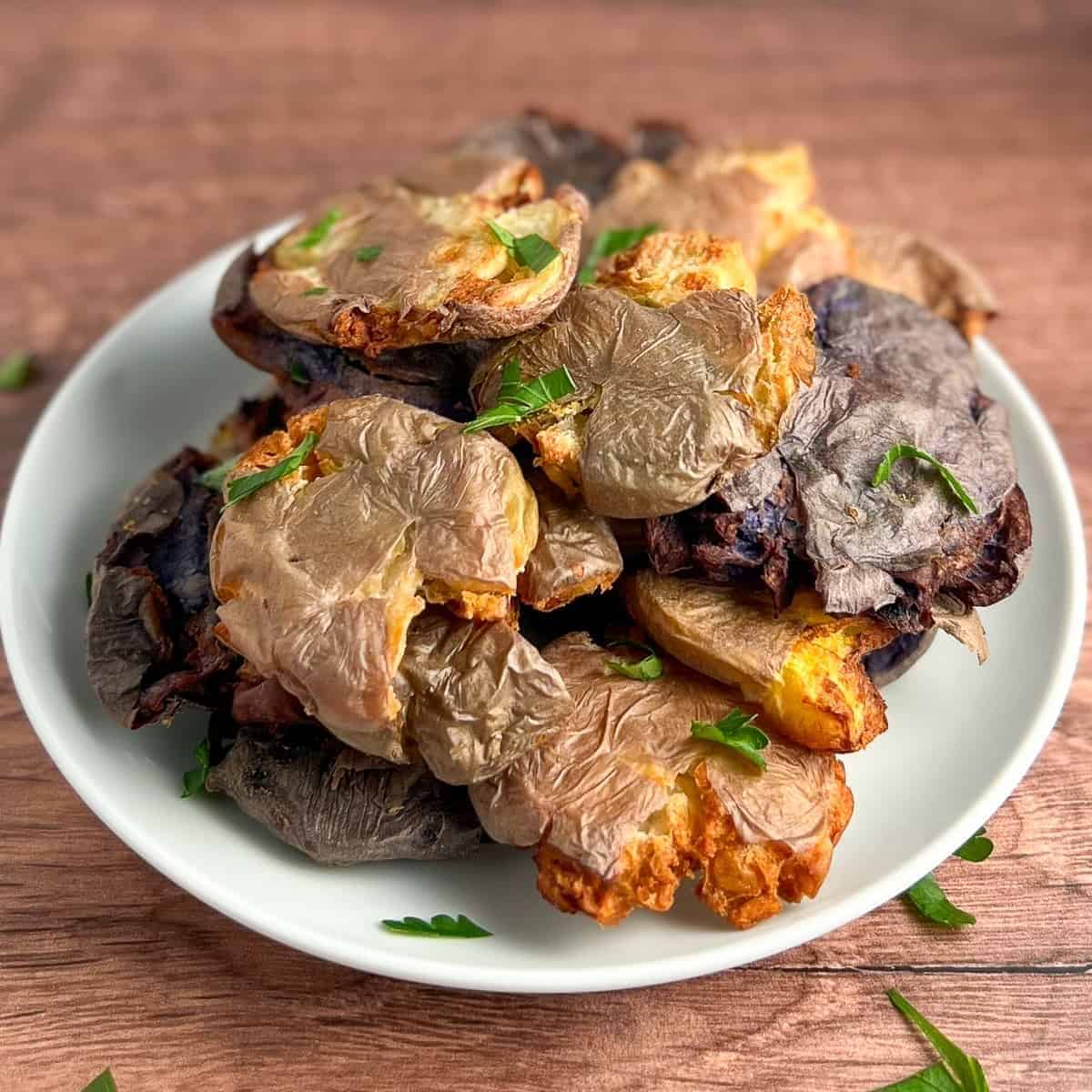 Air Fryer Smashed Potatoes [OIL-FREE] - Daniel's Plate
