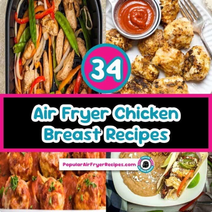 Delicious air fryer chicken recipes with vegetables and dipping sauce.